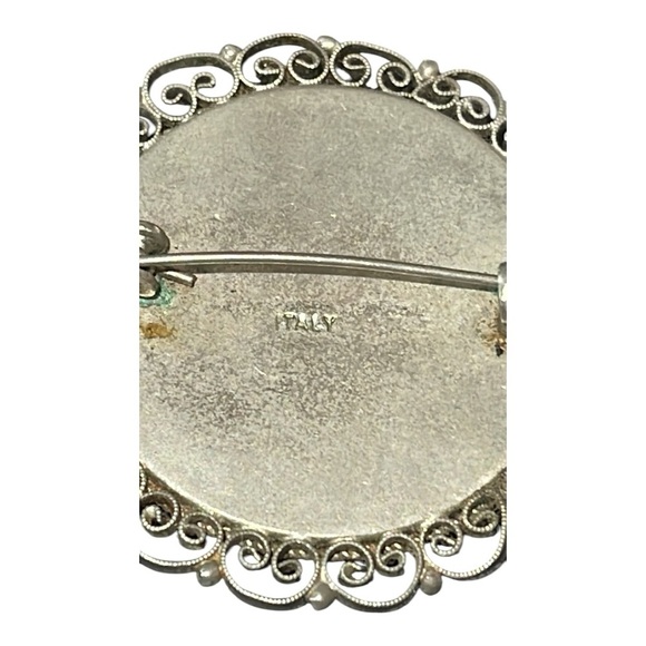 Top LIKED ITEM Vintage Italian Micro Mosaic Glass and Silver brooch. - Picture 5 of 5
